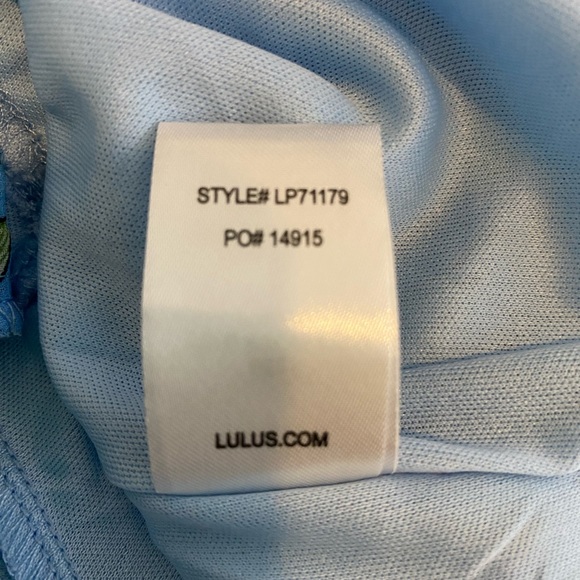 Lulu’s Stay Sweet Light Blue Floral Print Off-the-Shoulder Romper size S - Picture 9 of 10